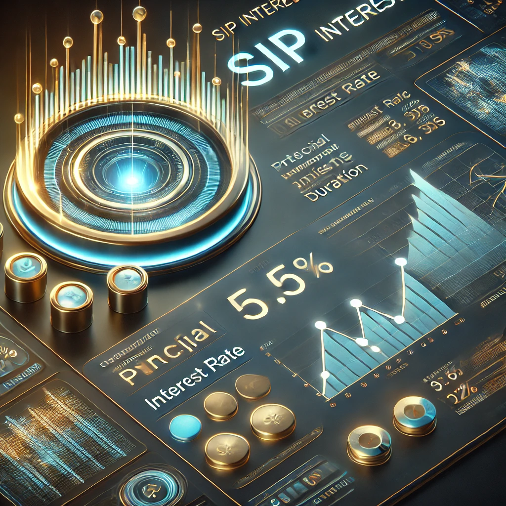 DALL·E 2025 02 20 16.19.20 A modern and visually appealing financial calculator interface designed for SIP interest calculations. The interface has a sleek futuristic design w 1